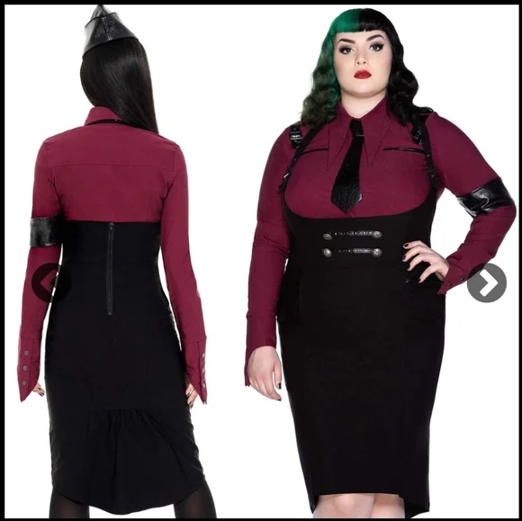 Killstar Darkwave Division Black Midi Skirt NWT XS - Picture 2 of 3